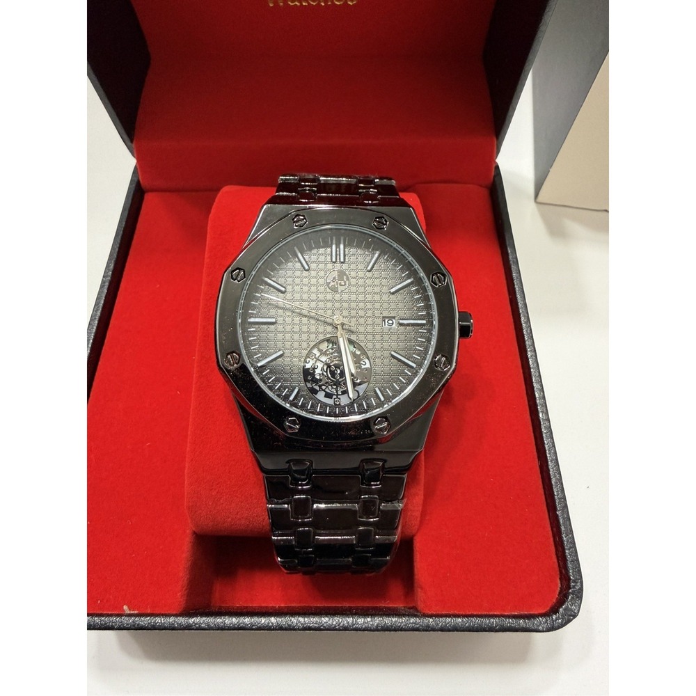 AJ Time Master Men's AP Black Dial 43mm Black Stainless Steel Band Box Included